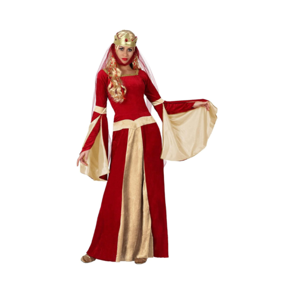 Deguisement Tsniout Princesse Médieval Rouge Pourim Adulte