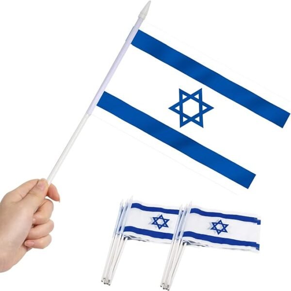 Lot de 12 drapeaux d'israel (12 x 20 cm)